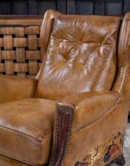 Painted Bison Leather Chair