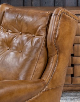 Painted Bison Leather Chair