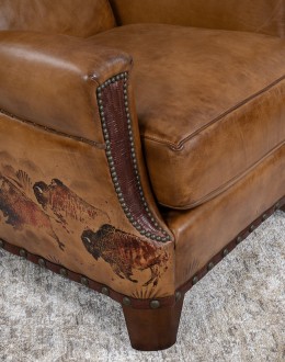 Painted Bison Leather Chair