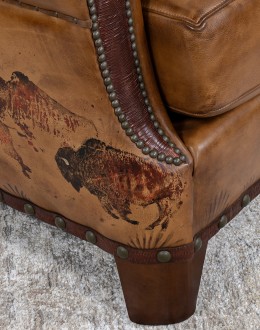 Painted Bison Leather Chair