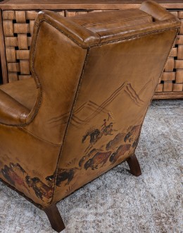 Painted Bison Leather Chair