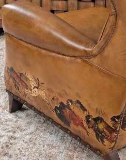 Painted Bison Leather Chair