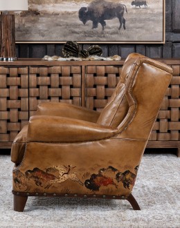 Painted Bison Leather Chair