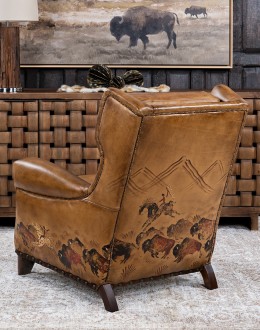 Painted Bison Leather Chair