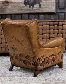Painted Bison Leather Chair