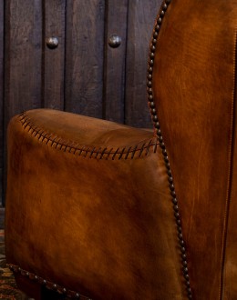 A Luxurious American Made Leather Chair high end western style leather living room chair,ranch style chair with saddle leather