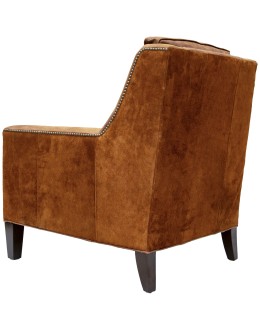small distressed brown leather chair with suede leather accents