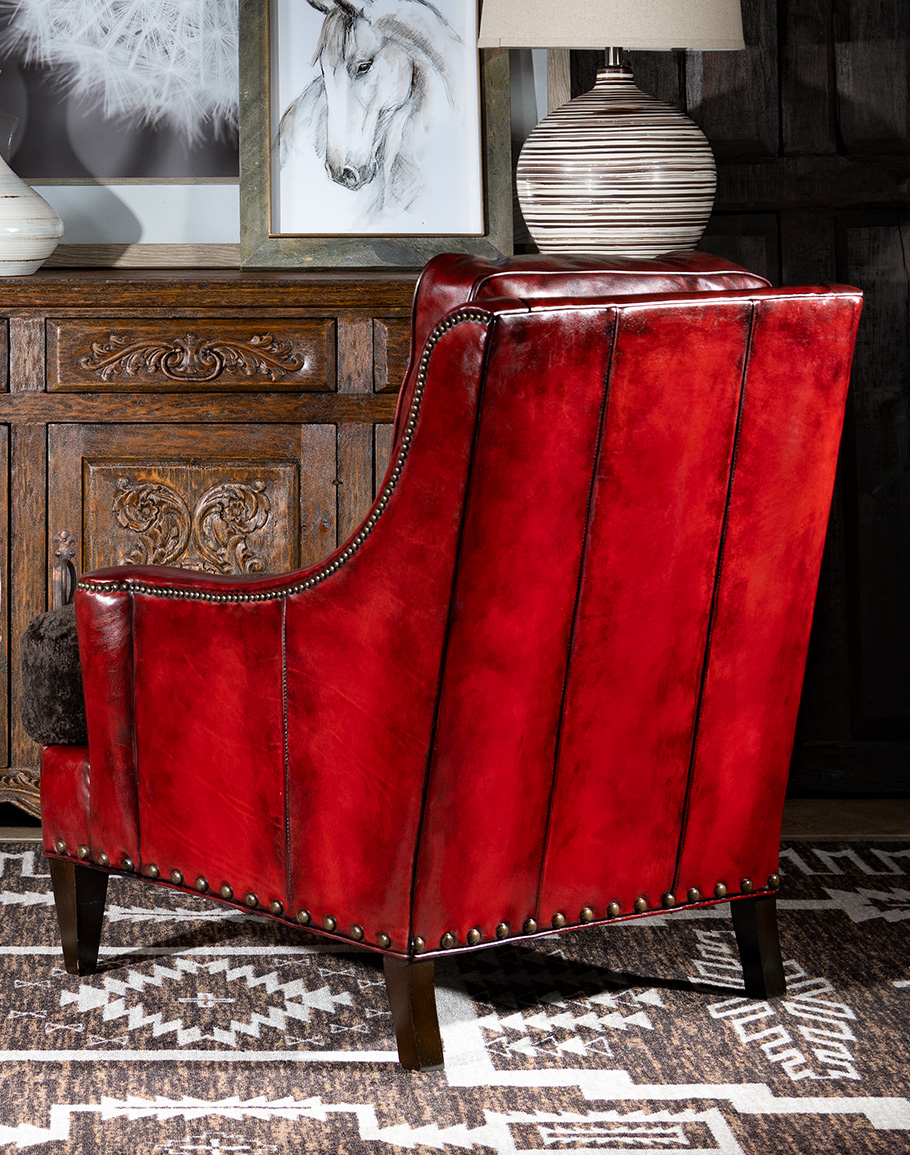 red distressed furniture