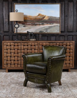 Remington Olive Leather Chair