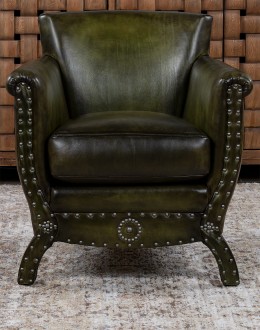 Remington Olive Leather Chair