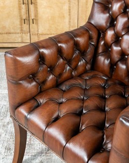 Reno Sable Tufted Leather Chair