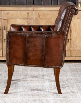 Reno Sable Tufted Leather Chair