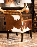tufted leather chair with cowhide on the outside,tufted accent chair with saddle leather