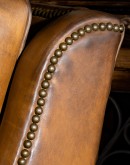 saddle tan distressed leather lounge chair 