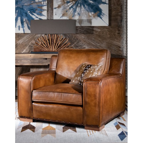 Camel leather deals oversized chair