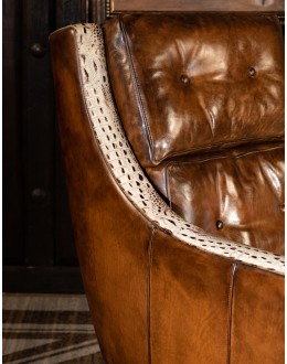 fine leather accent chair upscale ranch style leather chair,ranch style chair with saddle leather
