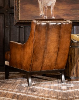 fine leather accent chair upscale ranch style leather chair,ranch style chair with saddle leather