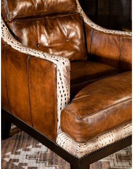 fine leather accent chair upscale ranch style leather chair,ranch style chair with saddle leather