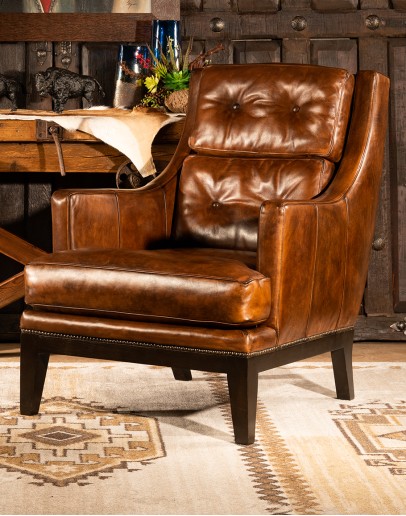 Saddleback Mocha Leather Chair | Modern Rustic