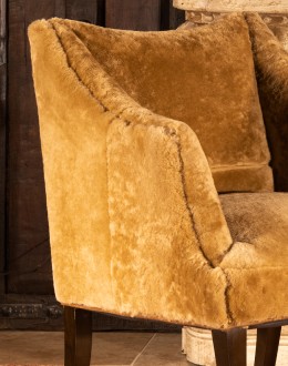 western living room chair with cowhide all over