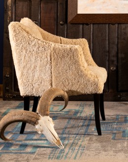 western living room chair with cowhide all over