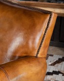 high end western style leather living room chair,ranch style chair with saddle leather