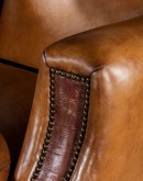 high end western style leather living room chair,ranch style chair with saddle leather