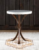 white onyx top accent table with iron base