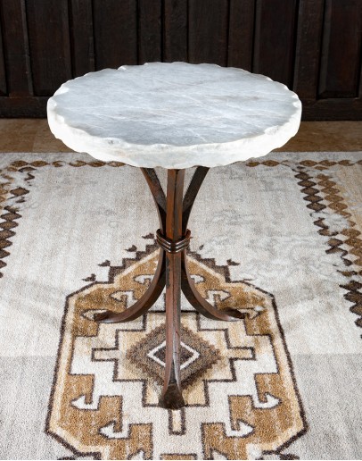 Ash Onyx End Table white onyx top accent table with iron base