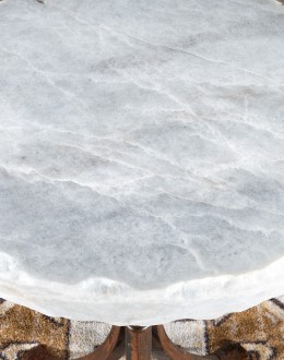 white onyx top accent table with iron base