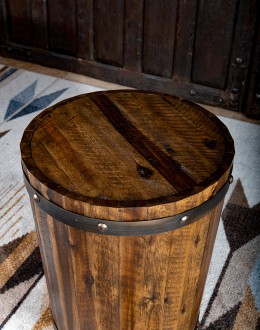 Barrel Accent Table rustic wooden barrel accent table