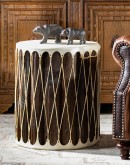 authentic rawhide indian drum accent table