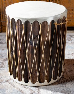 authentic rawhide indian drum accent table