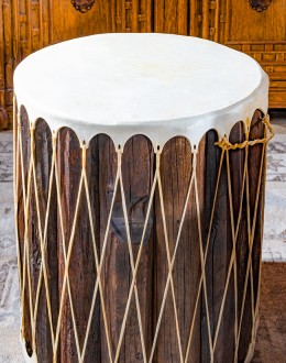 authentic rawhide indian drum accent table