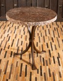 dark red onyx top accent table with iron base