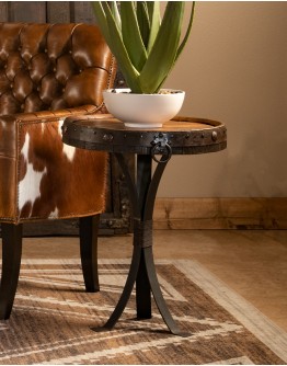 Tequila Barrel Top Accent Table
