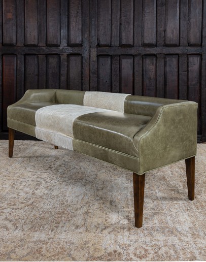 Pecos Moss Leather Bench Pecos Moss Leather Bench