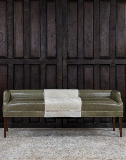 Pecos Moss Leather Bench