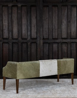 Pecos Moss Leather Bench
