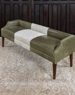 Pecos Moss Leather Bench