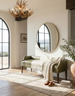 Pecos Moss Leather Bench