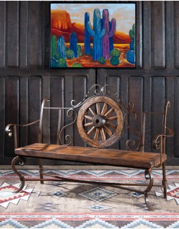 Pioneer Wagon Wheel Bench Pioneer Wagon Wheel Bench