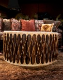 authentic rawhide indian drum coffee table