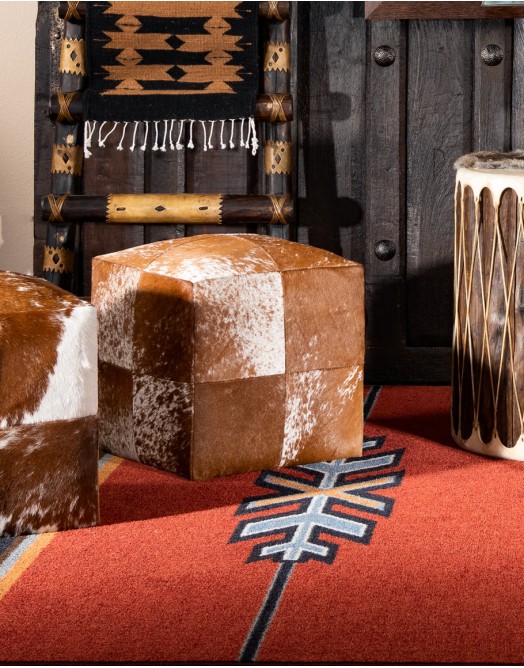 Cowhide Cube Ottoman