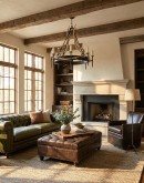 Dawson Smoke Storage Leather Ottoman