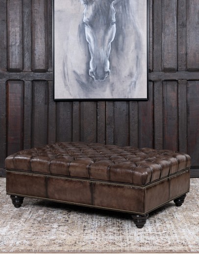 Dawson Smoke Storage Leather Ottoman Dawson Smoke Storage Leather Ottoman