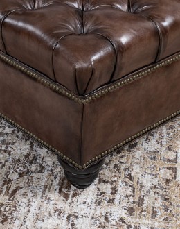 Dawson Smoke Storage Leather Ottoman
