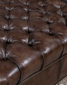 Dawson Smoke Storage Leather Ottoman