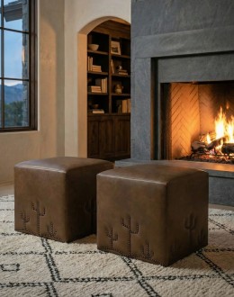 Desert Cacti Cube Ottoman Desert Cacti Cube Ottoman