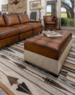 Jericho Storage Leather Ottoman